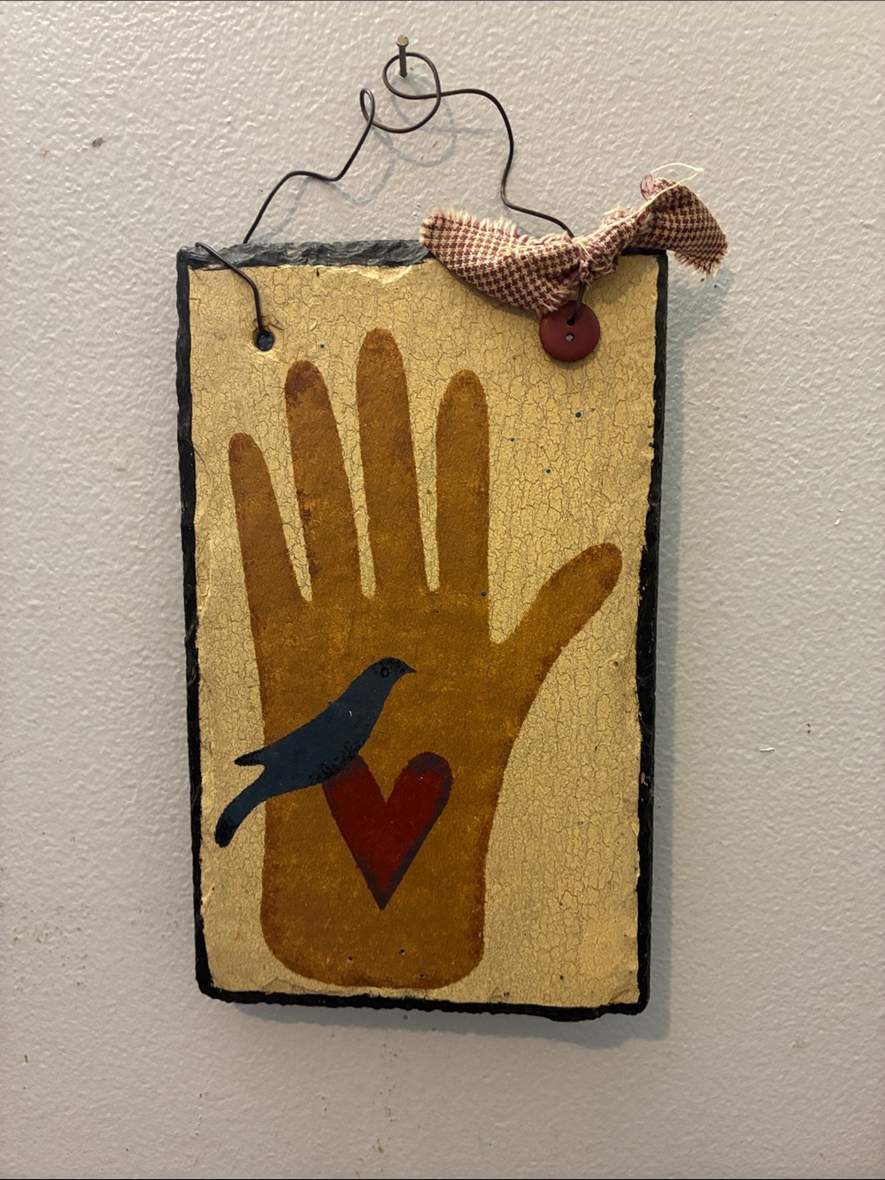 Hand & Bird Slate Plaque